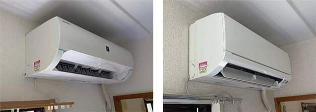 エアコンクリーニング-千歳台-高圧洗浄済みシールの貼付