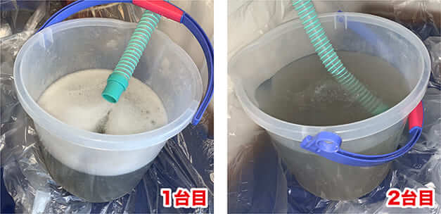 エアコンクリーニング-豊洲-洗浄後の汚水
