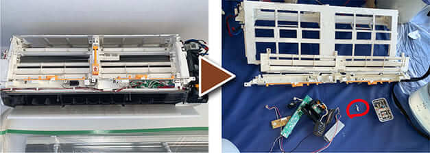 エアコンクリーニング-上池台-お掃除ロボットの分解