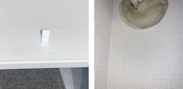 エアコンクリーニング-矢野口-欠損の補修と壁紙汚れの除去